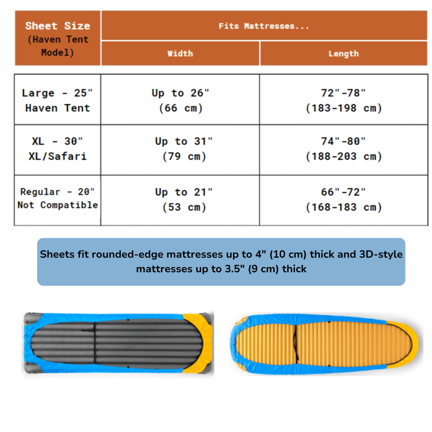 Zenbivy x Haven Tent size guide